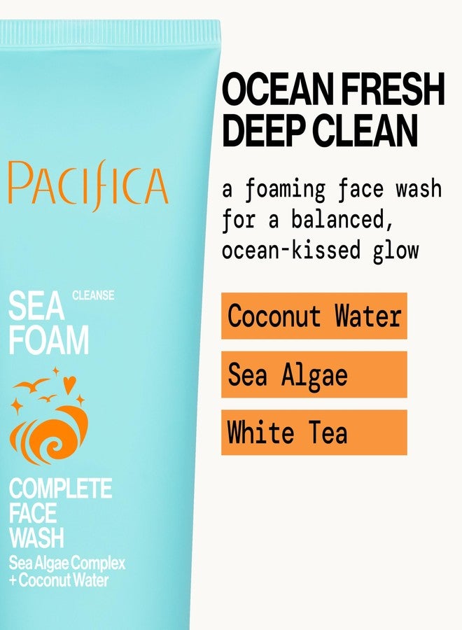 Pacifica Face Wash Duo – Glow Baby Vitamin C Brightening Cleanser + Sea Foam Gentle Cleanser, Daily Exfoliating Face Wash Set for All Skin Types, Sulfate-Free, Vegan - Image 2